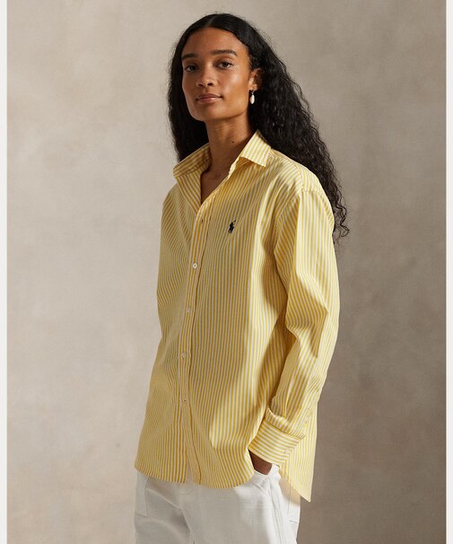 ストライプド コットン シャツ