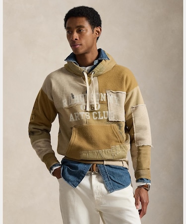 ヴィンテージ フィット パッチワーク フリース フーディ