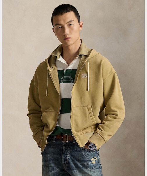 リラックス フィット ループバック フリース フーディ