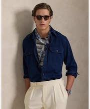 クラシック フィット インディゴ チノ ワークシャツ