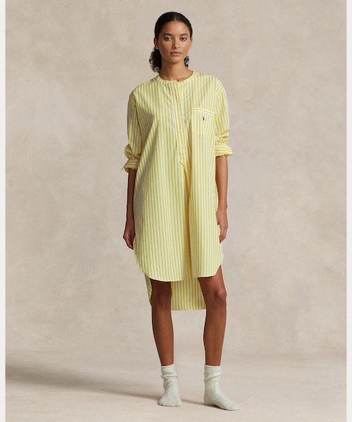 ストライプド ポプリン スリープ シャツ｜ポロ ラルフ ローレンの通販