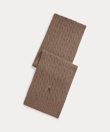 Polo ベア ケーブルニット ウールカシミヤ マフラー