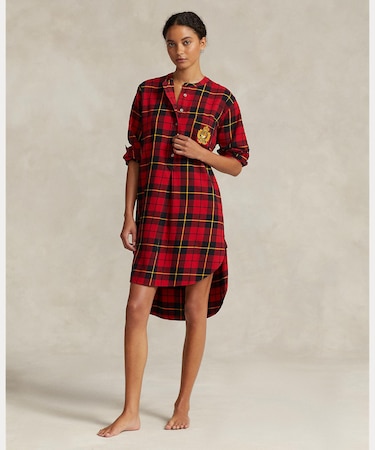 チェック コットン スリープ シャツ