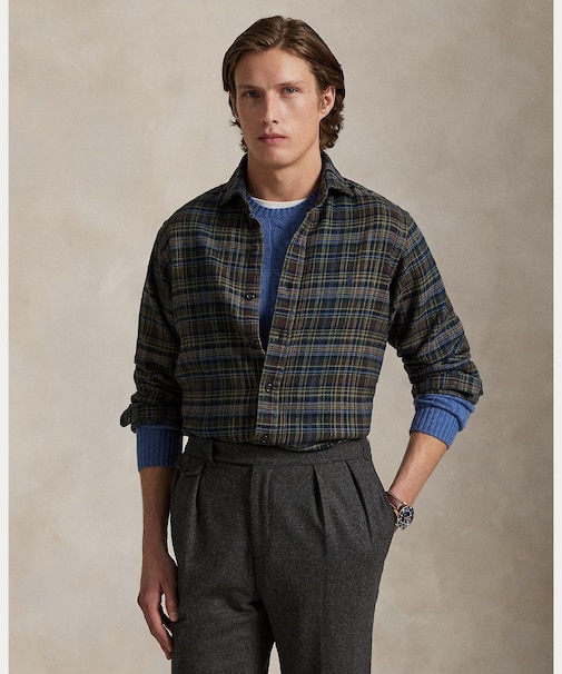 クラシック フィット チェック ブラッシュド フランネル シャツ