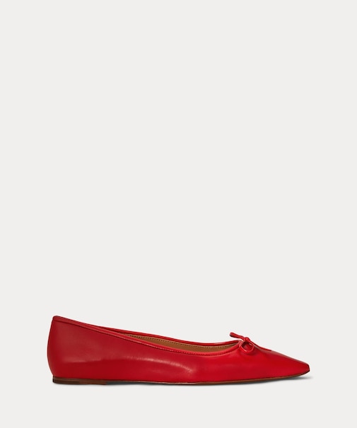 ポインテッド レザー バレエ フラット