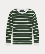 (ボーイズ 8才～20才)ストライプド ワッフル コットン ロングスリーブ Tシャツ