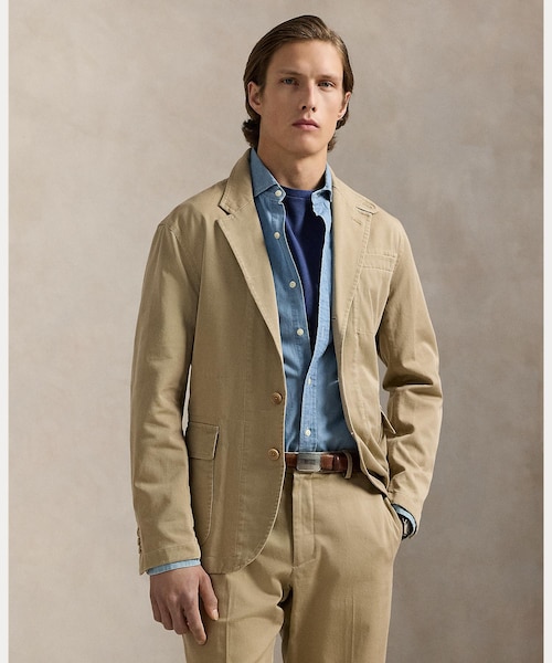 ラルフローレン♡ストライプド ベルテッド リネンコットン ブレザー　マシロ ラルフローレン♡ストライプド ベルテッド リネンコットン ブレザー