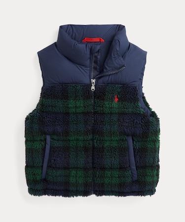 (ボーイズ 2才～7才)チェック ハイブリッド ダウン ベスト