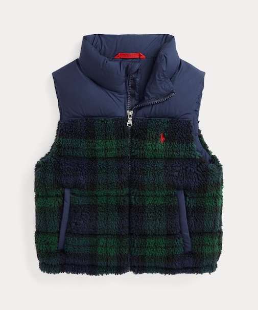 (ボーイズ 2才～7才)チェック ハイブリッド ダウン ベスト