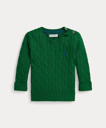 (ベビー)ケーブルニット コットン セーター