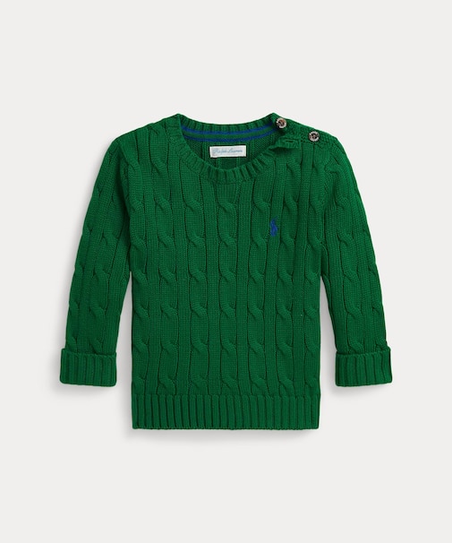 (ベビー)ケーブルニット コットン セーター