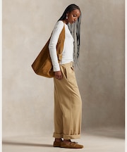 プリーテッド コットンブレンド リラックス パンツ