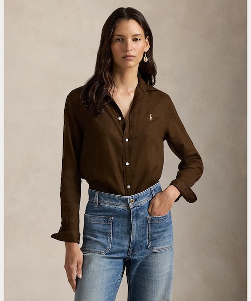 クラシック フィット リネン シャツ