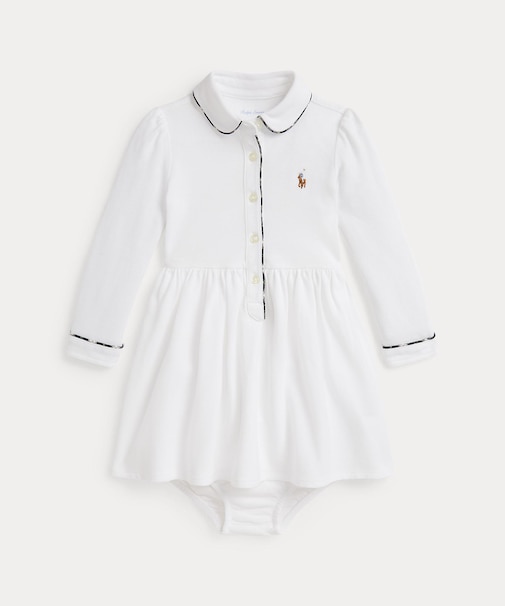 (ベビー)チェックトリム ニット オックスフォード ドレス & ブルマー