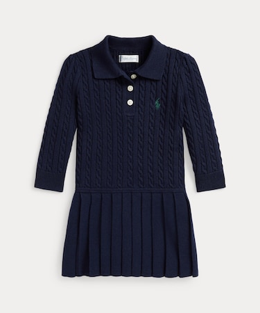 (ベビー)ミニケーブル ポロ セーター ドレス