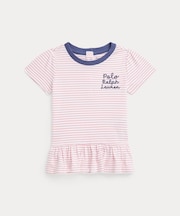 (ベビー)ロゴ コットン ジャージー ペプラム Tシャツ