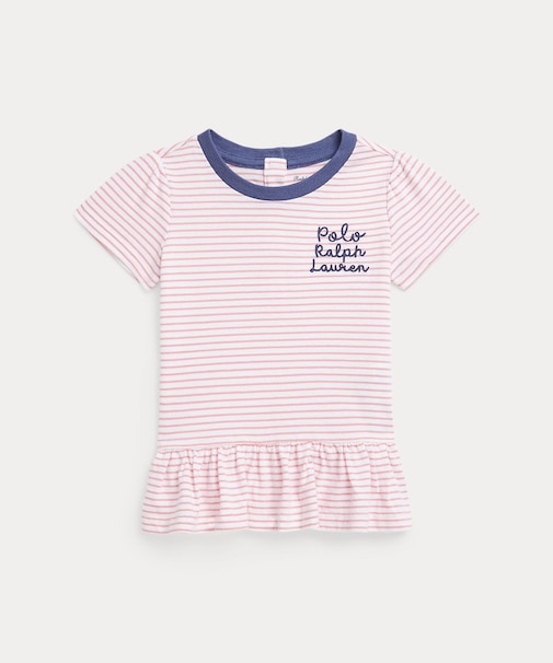 (ベビー)ロゴ コットン ジャージー ペプラム Tシャツ