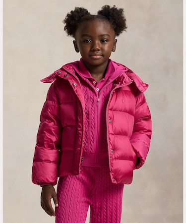 (ガールズ 2才～6才)メタリック ダウン フーデッド ジャケット