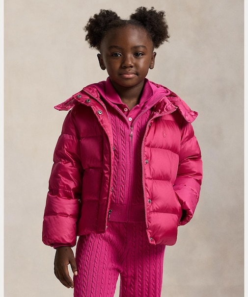 (ガールズ 2才～6才)メタリック ダウン フーデッド ジャケット