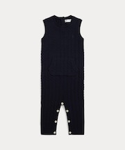 (ベビー)ケーブルニット コットン オーバーオール