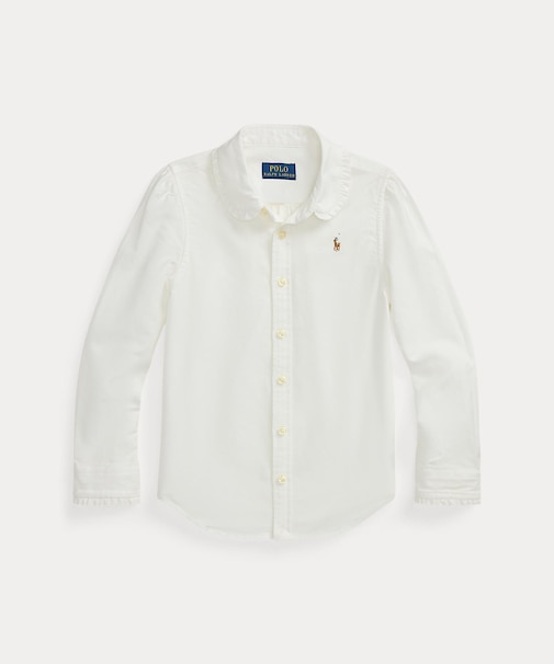 (ガールズ 2才～6才)フリル コットン オックスフォード シャツ