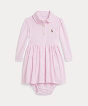 (ベビー)ストライプド メッシュ オックスフォード ドレス