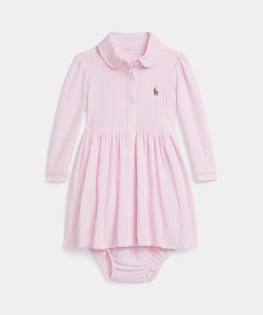 (ベビー)ストライプド メッシュ オックスフォード ドレス