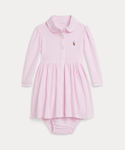 (ベビー)ストライプド メッシュ オックスフォード ドレス