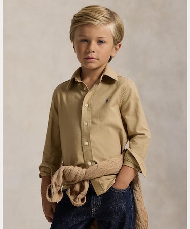 (ボーイズ 2才～7才)ガーメントダイド コットン オックスフォード シャツ