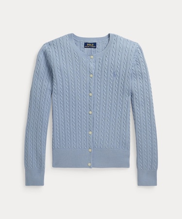 (ガールズ 7才～16才)ミニケーブル コットン カーディガン