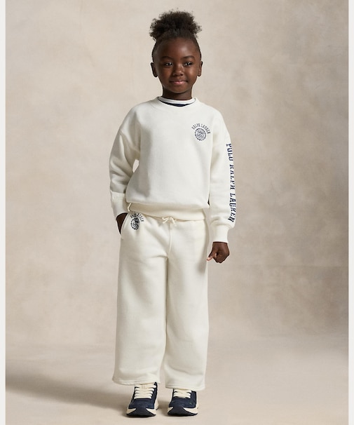 (ガールズ 2才～6才)ロゴ クレスト フリース ワイドレッグ パンツ