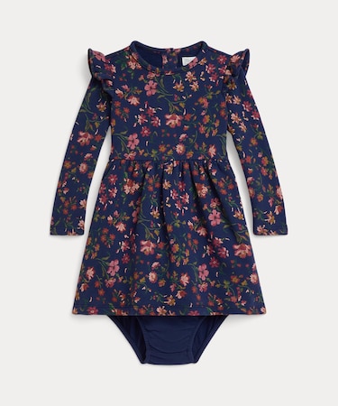 (ベビー)フローラル フリル フリース ドレス & ブルマー