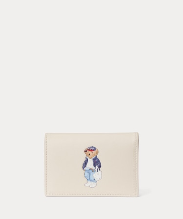 Polo ベア レザー フラップ カード ケース