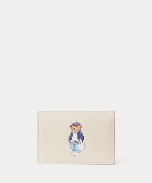 Polo ベア レザー フラップ カード ケース