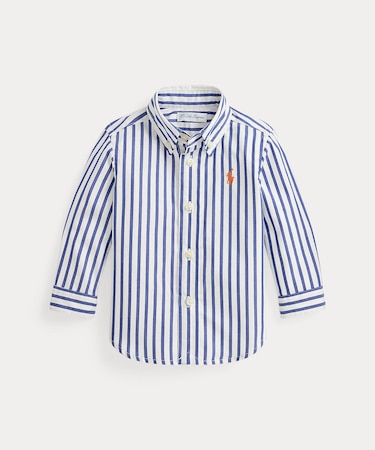 (ベビー)ストライプド コットン ポプリン シャツ
