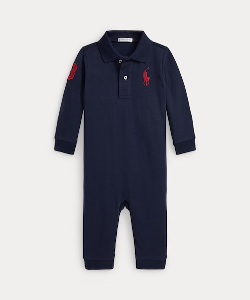 (ベビー)Big Pony コットン メッシュ ポロ カバーオール