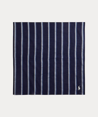 ストライプド コットン ハンカチーフ