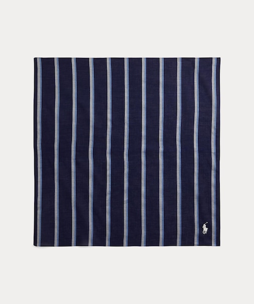 ストライプド コットン ハンカチーフ