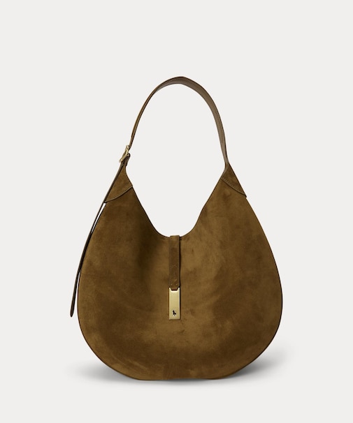 Polo ID スエード ラージ ショルダー バッグ