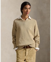 ロゴ コットン クルーネック セーター