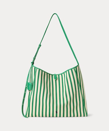 Polo Play ストライプド キャンバス メッセンジャー バッグ