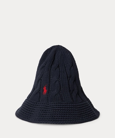 ケーブルニット コットン バケット ハット