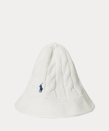 ケーブルニット コットン バケット ハット