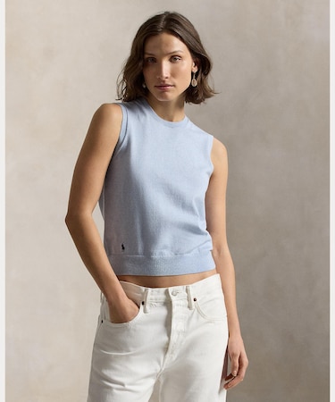 スリーブレス クルーネック セーター