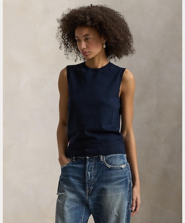 スリーブレス クルーネック セーター