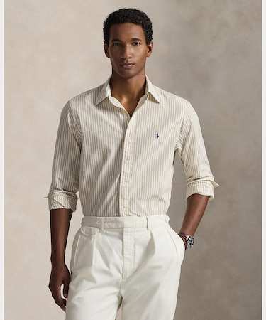 クラシック フィット ストライプド ブロードクロス シャツ