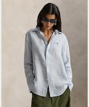 クラシック フィット ストライプド リネン シャツ