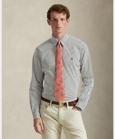 クラシック フィット ストライプド ブロードクロス シャツ