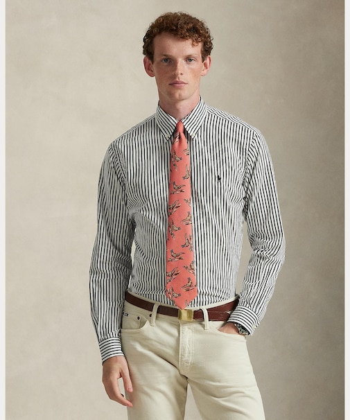 クラシック フィット ストライプド ブロードクロス シャツ