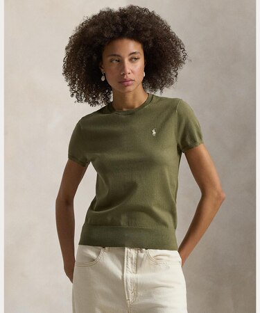 ショートスリーブ クルーネック セーター